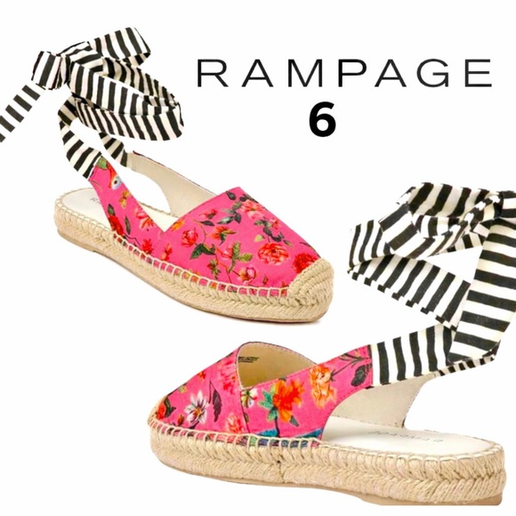 Rampage Shoes - Rampage Betty Wrap Around Bird Floral Espadrilles